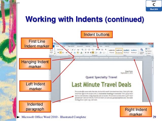 where is the first line indent in word 2010 where is the first line indent in word 2010