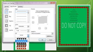 Word 2013 Formatting Page