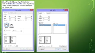 Word 2013 Formatting Page