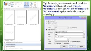 Word 2013 Formatting Page