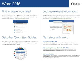 Word 2016 quick start guide | PPT