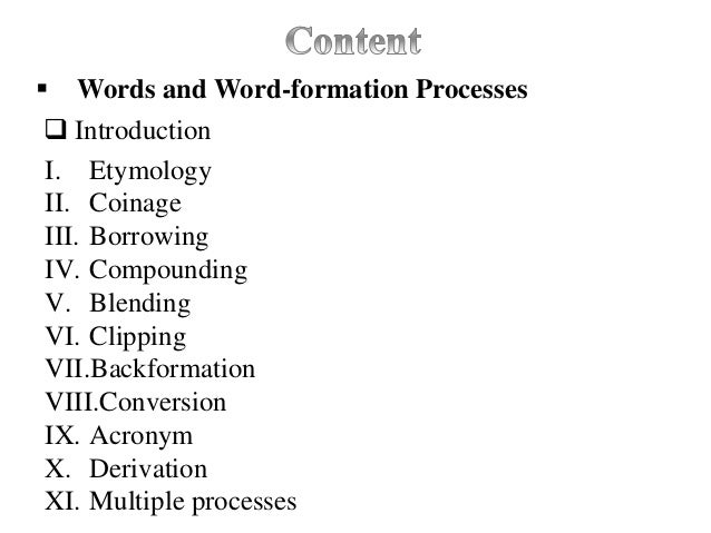 word formation processes
