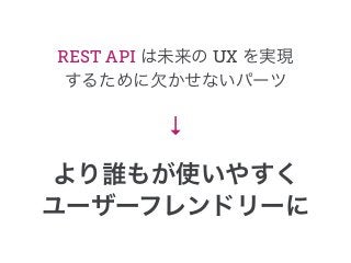 REST API UX
↓
 