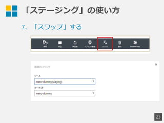 「ステージング」の使い方
23
7．「スワップ」する
 