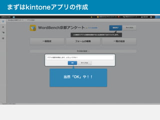 まずはkintoneアプリの作成
当然「OK」や！！
 