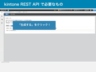 kintone REST API で必要なもの
必ず「設定完了」をする
 