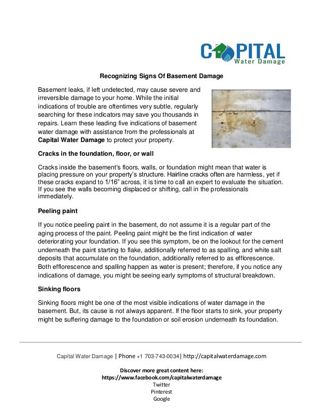 Recognizing Signs Of Basement Damage