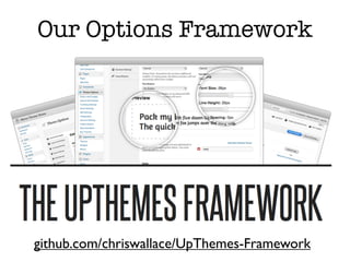 Our Options Framework




github.com/chriswallace/UpThemes-Framework
 