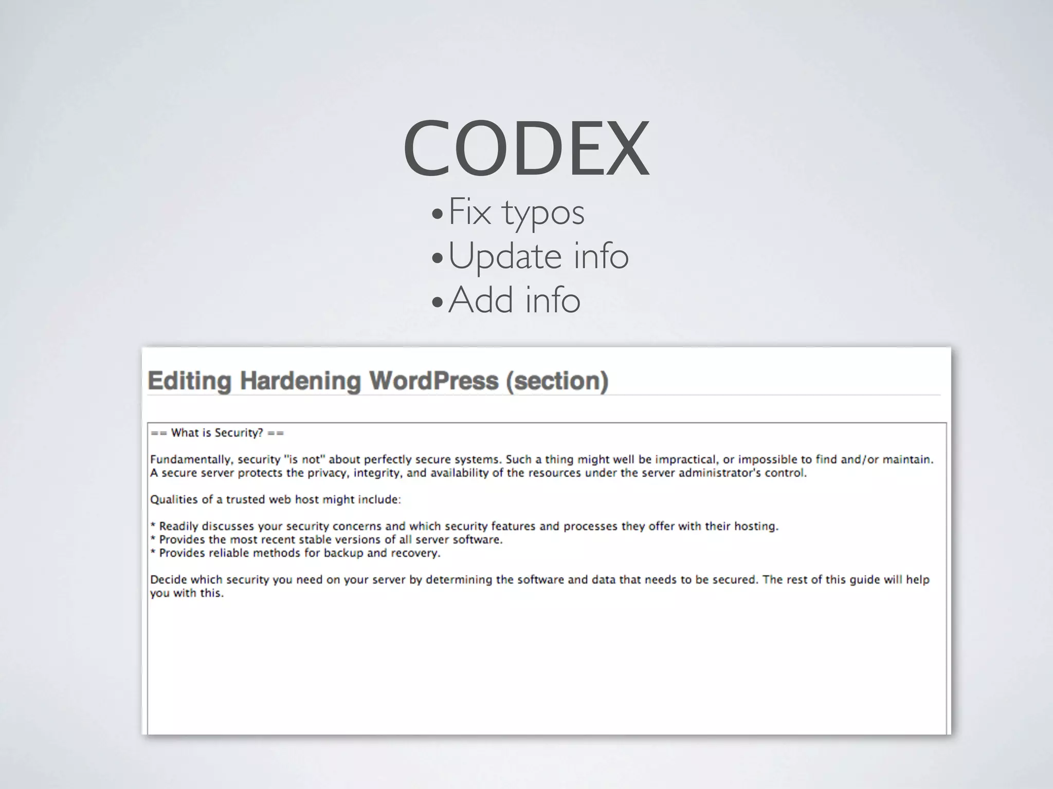 CODEX
•Fix typos
•Update info
•Add info
