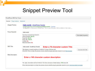 Snippet Preview Tool Enter a 70 character custom Title Enter a 140 character custom description  