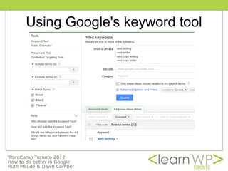 Using Google's keyword tool
 