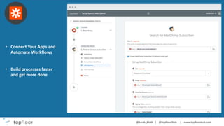 • Connect Your Apps and
Automate Workflows
• Build processes faster
and get more done
 