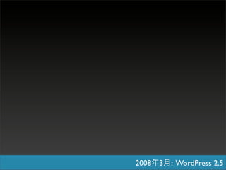 2008   3   : WordPress 2.5
 