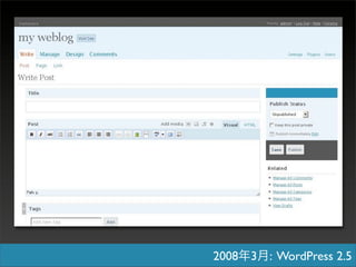 2008   3   : WordPress 2.5
 