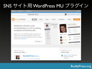 SNS   WordPress MU




                     BuddyPress.org
 