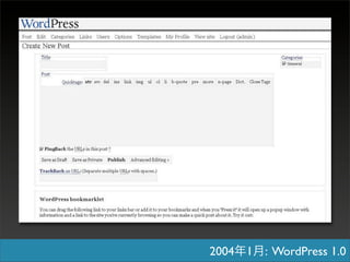 2004   1   : WordPress 1.0
 