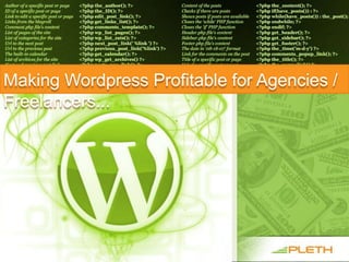 Making Wordpress Profitable for Agencies /
Freelancers...
 