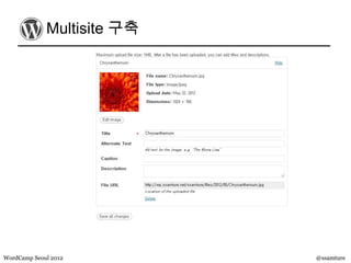 Multisite 구축




WordCamp Seoul 2012         @ssamture
 