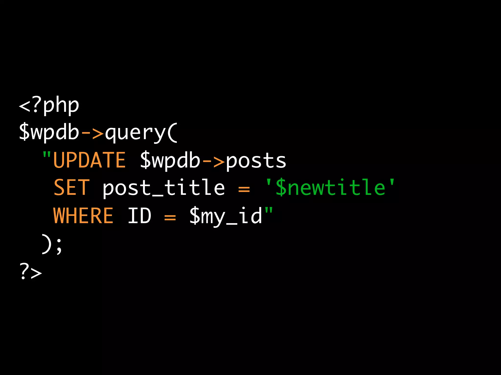 Secure Coding with WordPress - WordCamp SF 2008