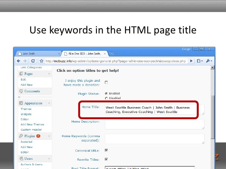 WordCamp Vancouver 2010 - Search Engine Optimization (SEO) Tips for W… slideshare - 웹