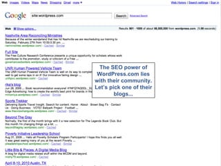 The SEO power of WordPress.com lies with their community. Let’s pick one of their blogs... 