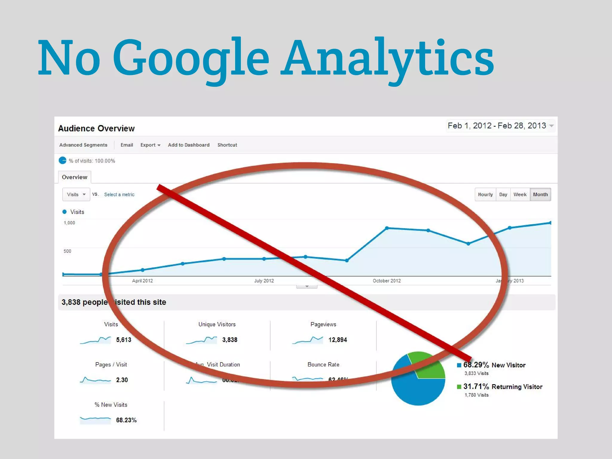 No Google Analytics
 