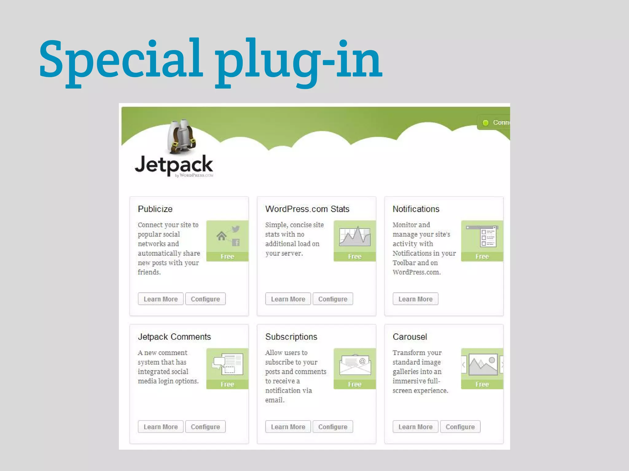 Special plug-in
 