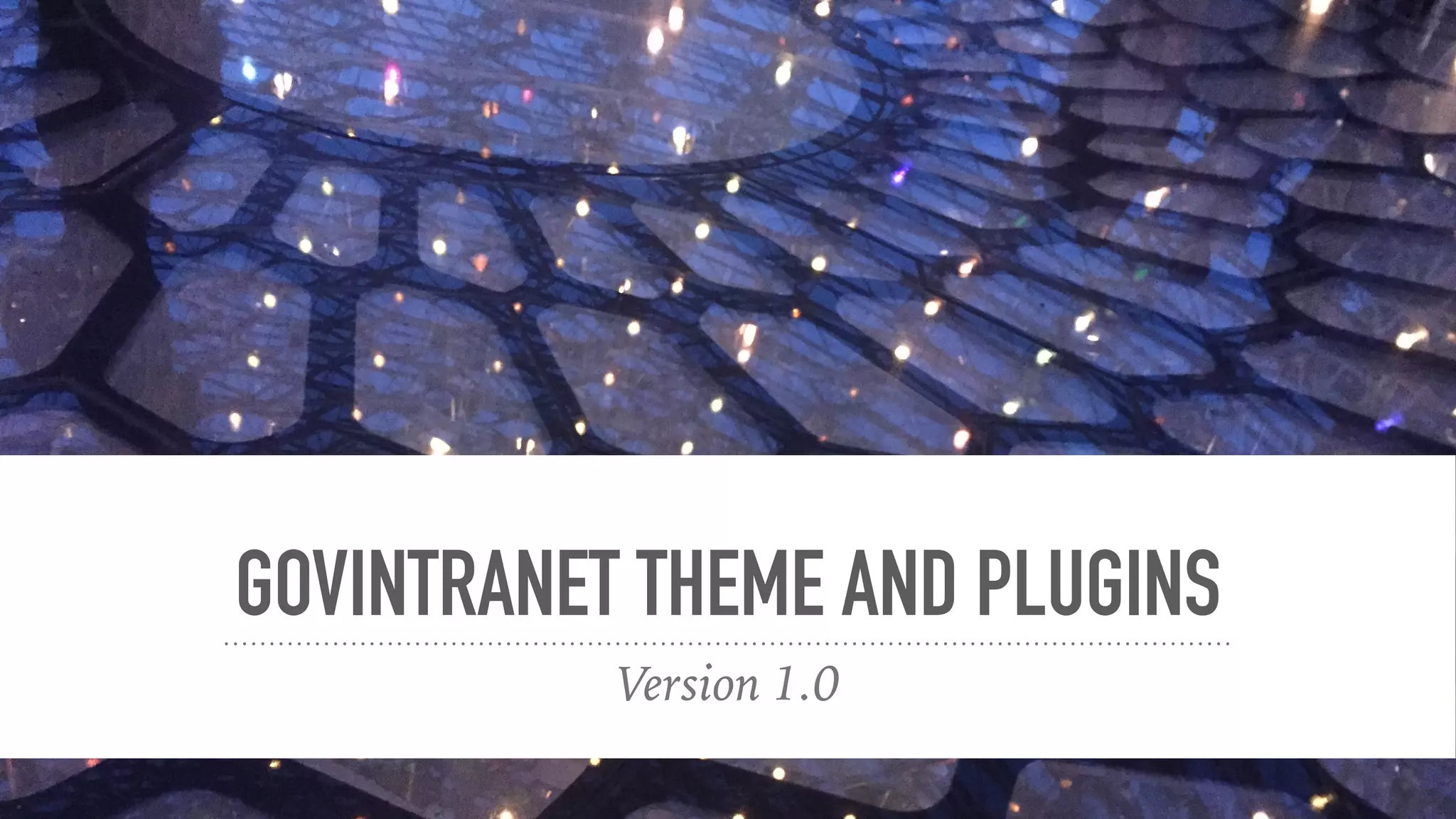 GOVINTRANET THEME AND PLUGINS
Version 1.0