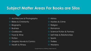 Subject Matter Areas For Books are Silos
Copyright Web Savvy Marketing, All Rights Reserved
 Architecture & Photography
...