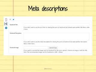 Meta descriptions
@kerchmcc
 