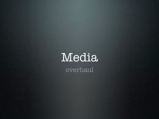 Media
overhaul
 