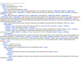 <?xml version="1.0" encoding="utf-8" ?>
<chapter id="install">
   <title>Installing WordPress</title>
   <sect1 id="install.sysreq">
      <title>System Recommendations</title>
      <para>&php; (version 4.3 or newer) and &mysql;(version 4.0 or newer) are required. <application>Apache</application>
<application>mod_rewrite</application> module is optional, but necessary to create clean <acronym>URI</acronym>s known as
Permalinks.</para>
      <para>We recommend <application>Linux</application> with either the <application>Apache</application> or
<application>nginx</application> web-servers as the most robust platforms for running &wp;, but any server that supports &php; and
&mysql; will do. If your host doesn&rsquo;t support one of these platforms, and <application>mod_rewrite</application>, you will
probably be better off switching to one of the many hosting providers that do offer those choices. It is also essential that your host allows
making remote connections.</para>
      <para>You will need access to your site and its directory, and software to proceed with the installation. These are:</para>
      <itemizedlist>
        <listitem><para>An access to your web server (via shell or <acronym>FTP</acronym>)</para></listitem>
        <listitem><para>A text editor</para></listitem>
        <listitem><para>An <acronym>FTP</acronym> Client (if you need to install &wp; on a remote server)</para></listitem>
        <listitem><para>Your web browser of choice (Recommended: most recent versions of <ulink url="http://
getﬁrefox.com/">Firefox</ulink> or <ulink url="http://google.com/chrome">Chrome</ulink>)</para></listitem>
      </itemizedlist>
      <para>Prerequisite for Uploading Files: In order to use all the media upload tools to store media ﬁles in your &wp; installation, you
will have to change the <symbol>chmod</symbol> of <ﬁlename>wp-content</ﬁlename> folder to <literal>777</literal>. If you
have not changed permissions in order to write in <ﬁlename>wp-content</ﬁlename> folder, you will not be able to use the uploader.
<ulink url="http://codex.wordpress.org/Using_Image_and_File_Attachments">Instructions for this</ulink> can be found in the
&codex;.</para>
   </sect1>
   <sect1 id="install.ﬁve-minute">
      <title>5-Minute Install</title>
      <para>The Famous 5-minute Install consists of the following steps:</para>
        <orderedlist>
           <listitem>
              <para>Download and unzip the &wp; package, if you haven&rsquo;t already.</para>
           </listitem>
           <listitem>
              <para>Create a database for &wp; on your web server, as well as a &mysql; user who has all privileges for accessing and
modifying it.</para>
           </listitem>
 