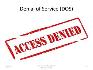 Denial of Service (DOS)
5/17/2014
Tony Perez | @perezbox |
@sucuri_security
25
 