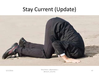 Stay Current (Update)
5/17/2014
Tony Perez | @perezbox |
@sucuri_security
47
 
