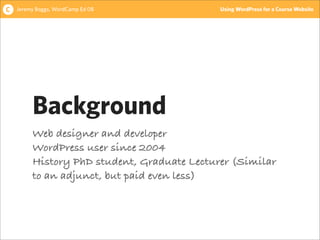 Using WordPress for a Course Website