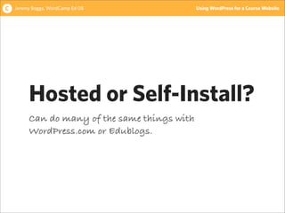 Using WordPress for a Course Website