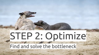 STEP 2: Optimize
Find and solve the bottleneck
 