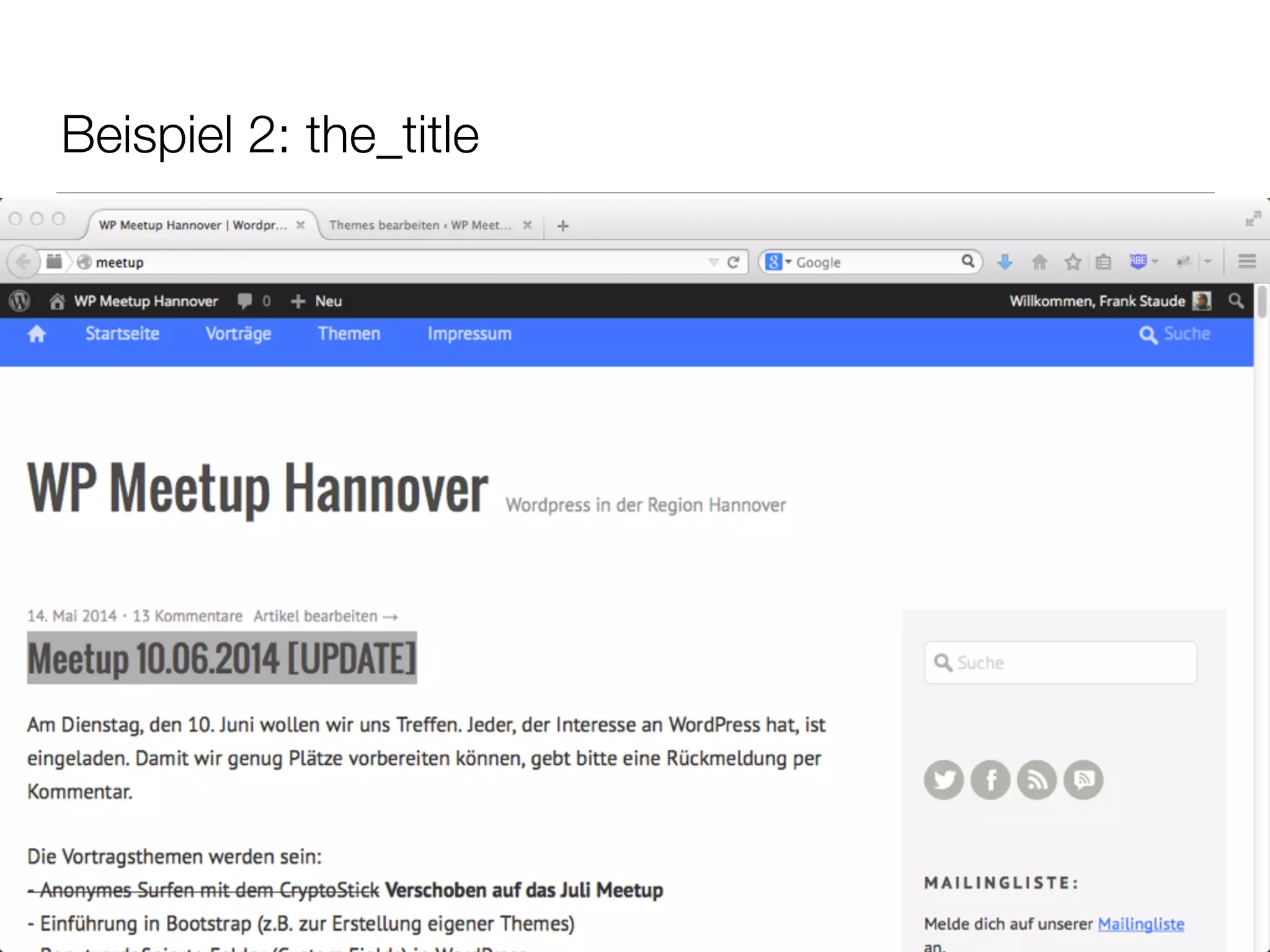 Beispiel 2: the_title
 