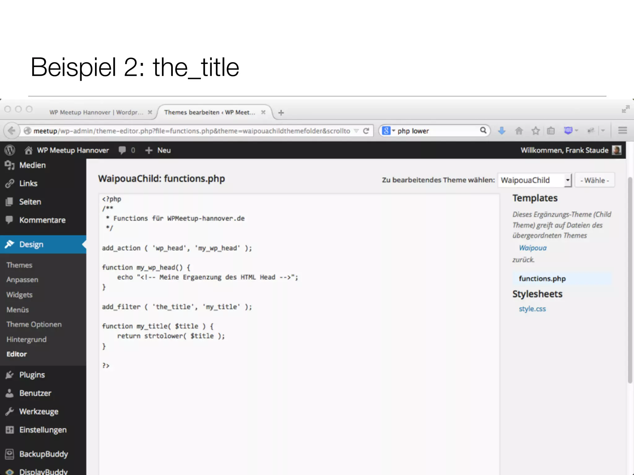 Beispiel 2: the_title
 
