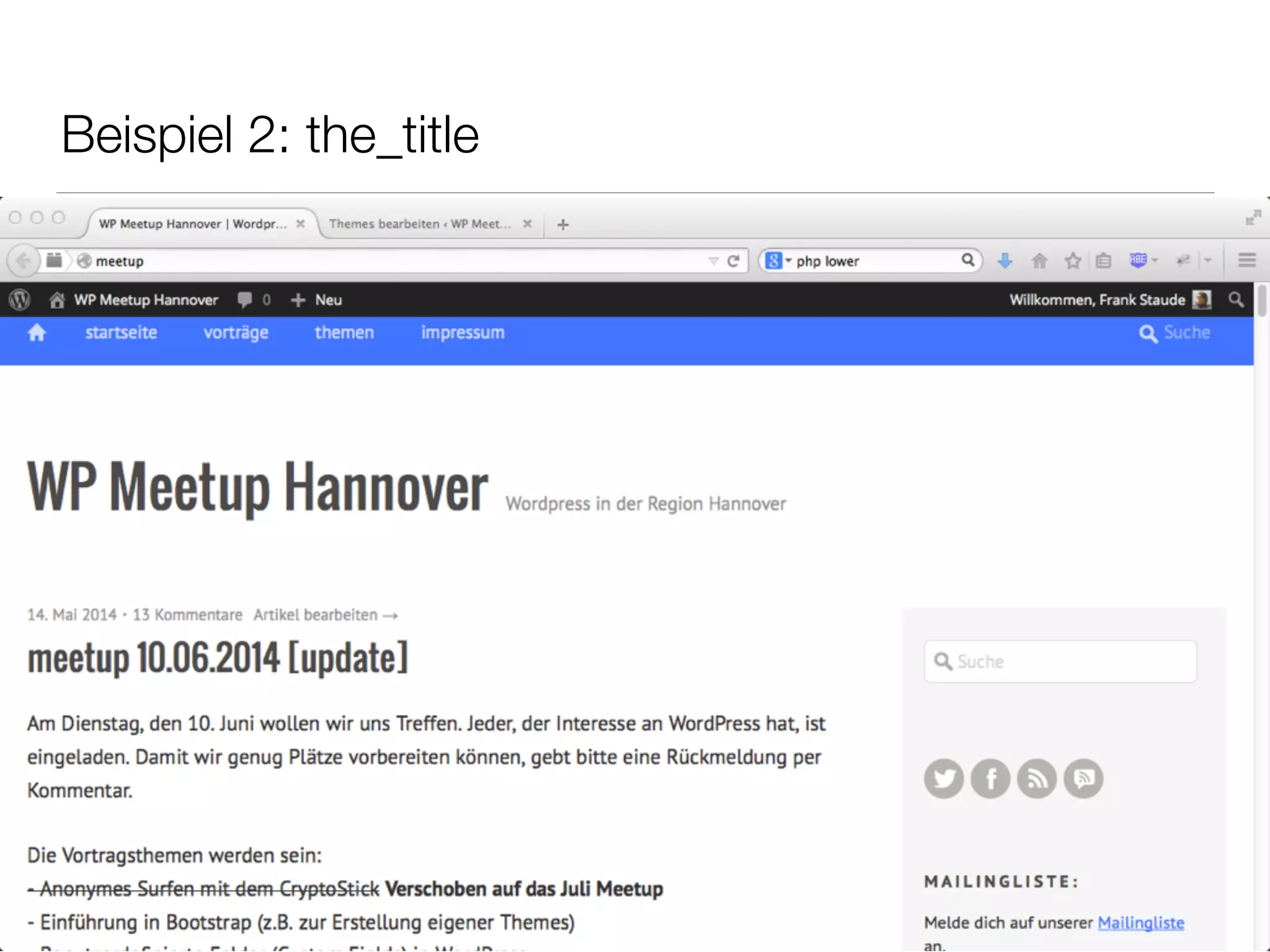 Beispiel 2: the_title
 