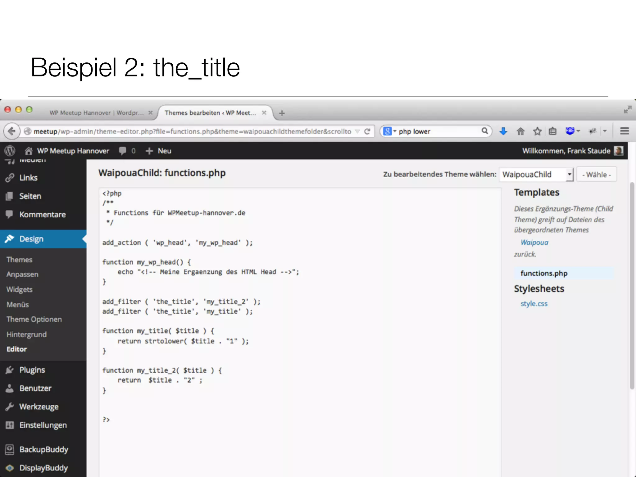 Beispiel 2: the_title
 