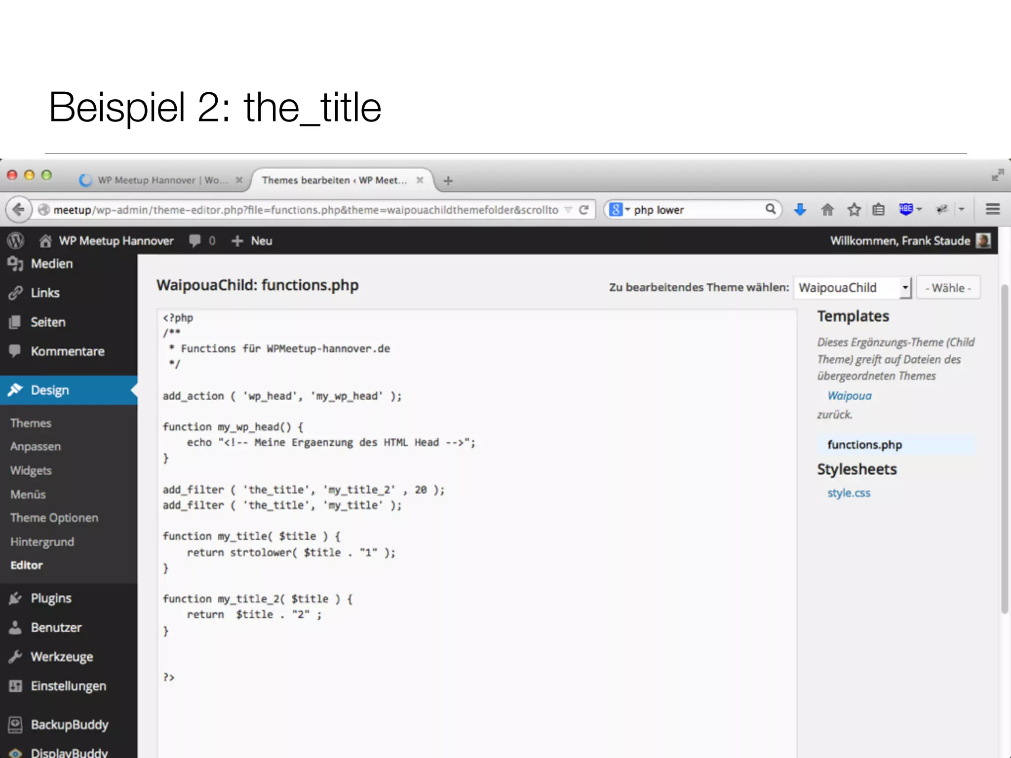 Beispiel 2: the_title
 