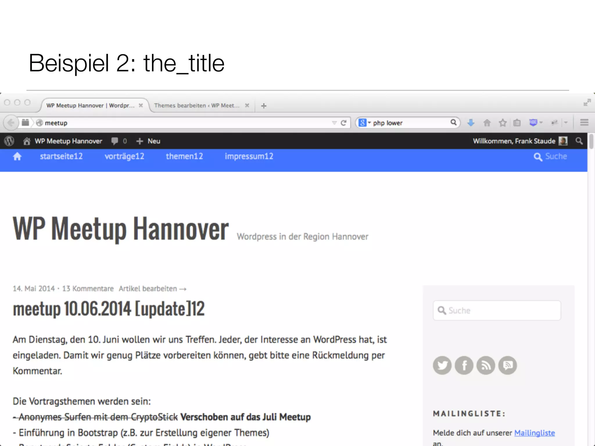 Beispiel 2: the_title
 