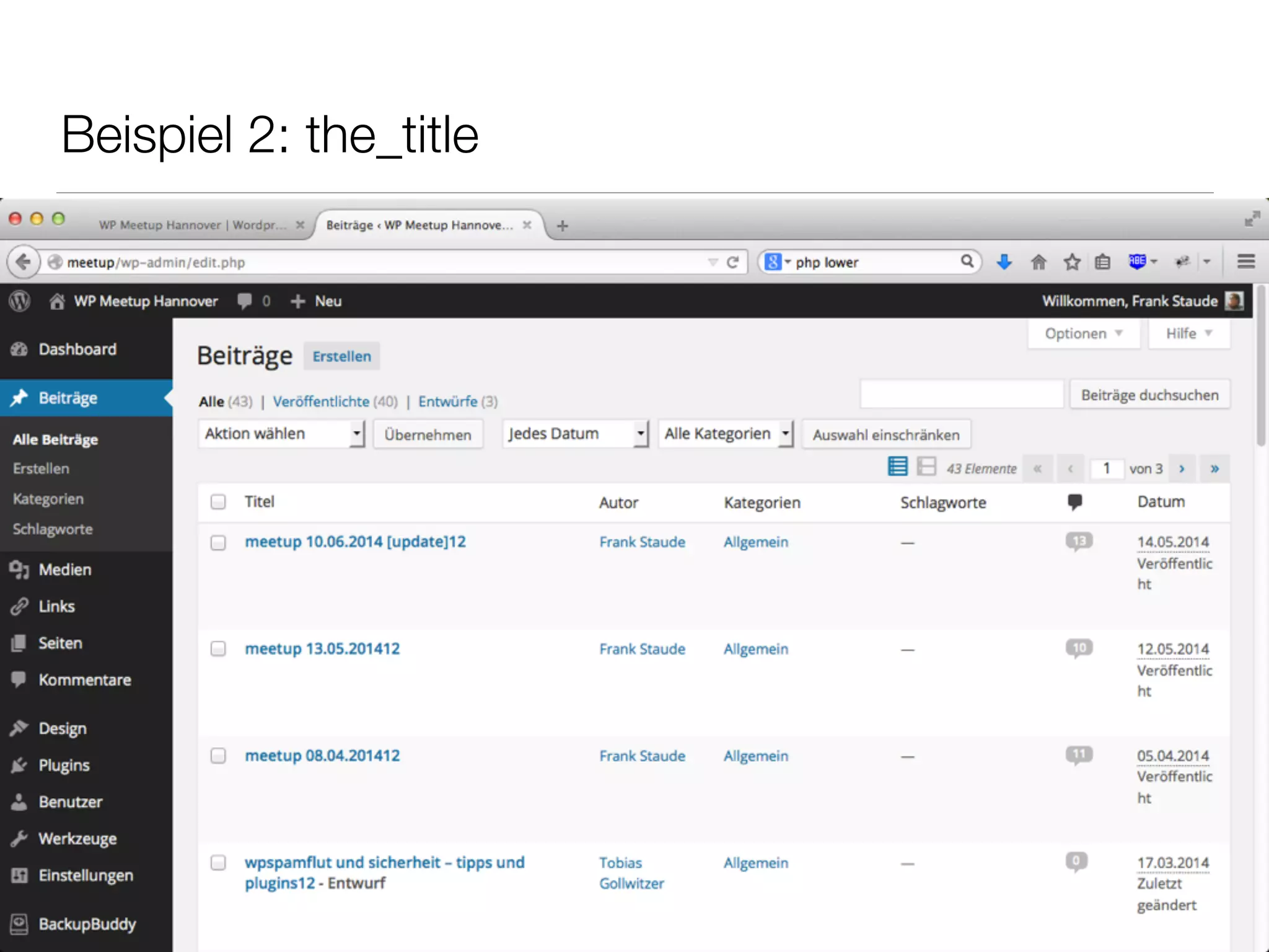 Beispiel 2: the_title
 