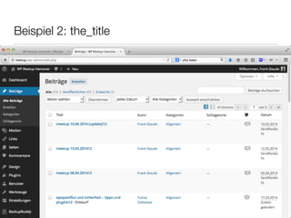 Beispiel 2: the_title
 