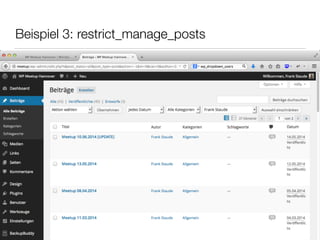 Beispiel 3: restrict_manage_posts
 