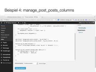 Beispiel 4: manage_post_posts_columns
 