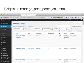 Beispiel 4: manage_post_posts_columns
 