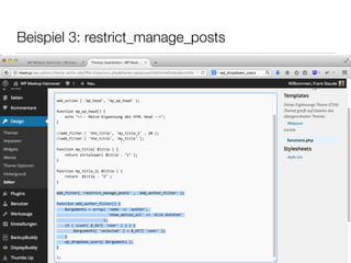 Beispiel 3: restrict_manage_posts
 