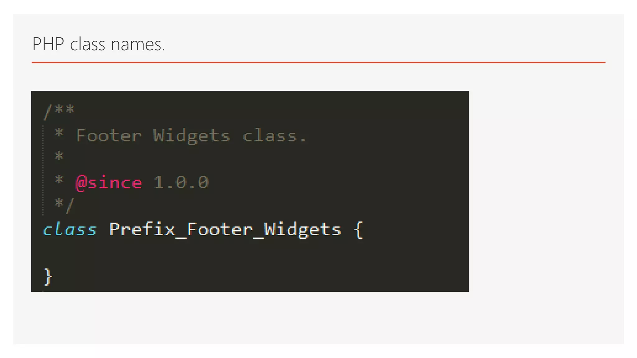 PHP class names.
 